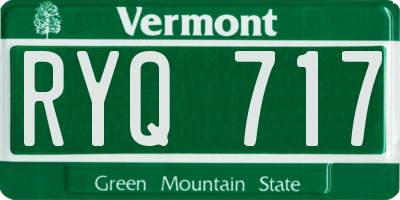 VT license plate RYQ717
