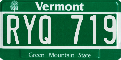 VT license plate RYQ719
