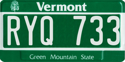VT license plate RYQ733