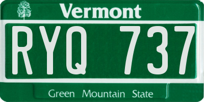 VT license plate RYQ737