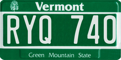 VT license plate RYQ740