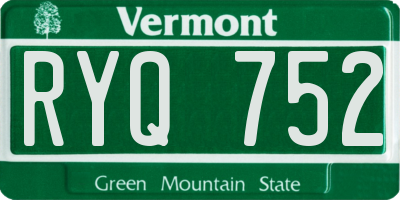 VT license plate RYQ752
