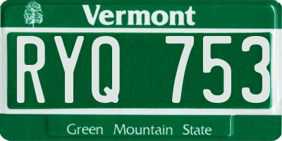 VT license plate RYQ753