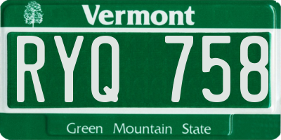 VT license plate RYQ758