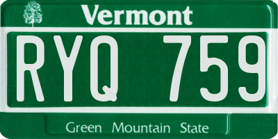 VT license plate RYQ759