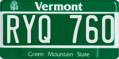 VT license plate RYQ760