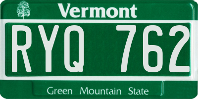 VT license plate RYQ762