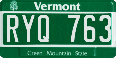 VT license plate RYQ763