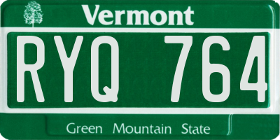 VT license plate RYQ764