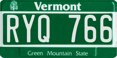VT license plate RYQ766