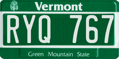 VT license plate RYQ767