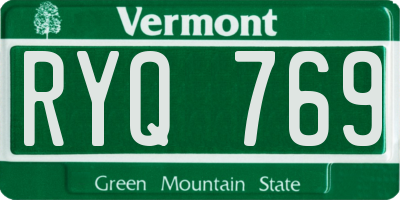 VT license plate RYQ769