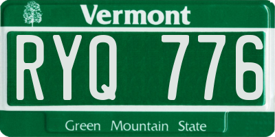 VT license plate RYQ776