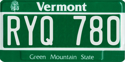 VT license plate RYQ780