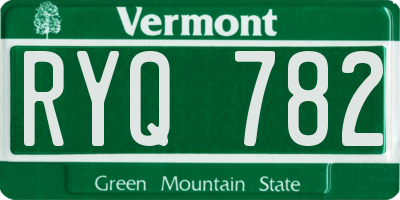 VT license plate RYQ782