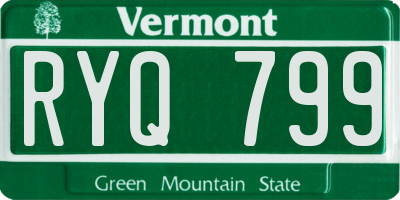 VT license plate RYQ799