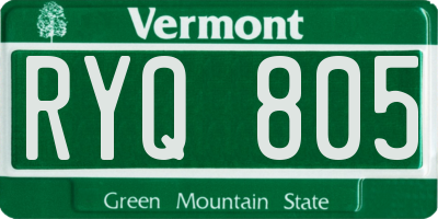 VT license plate RYQ805