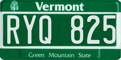 VT license plate RYQ825