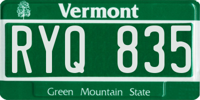 VT license plate RYQ835