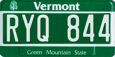 VT license plate RYQ844