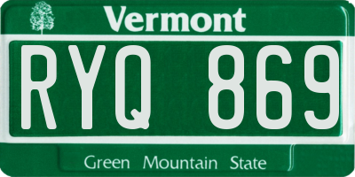 VT license plate RYQ869