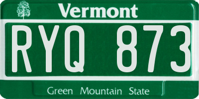 VT license plate RYQ873