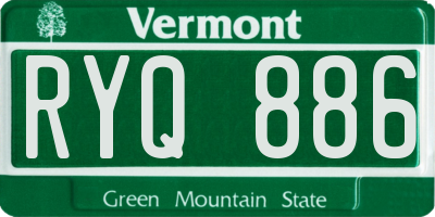 VT license plate RYQ886