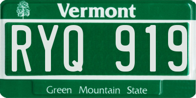 VT license plate RYQ919