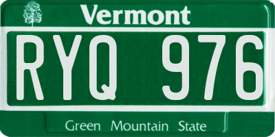 VT license plate RYQ976