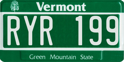 VT license plate RYR199