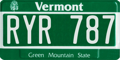 VT license plate RYR787