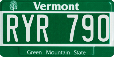 VT license plate RYR790