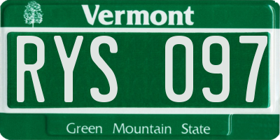VT license plate RYS097