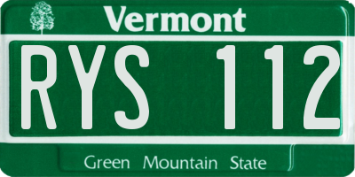 VT license plate RYS112
