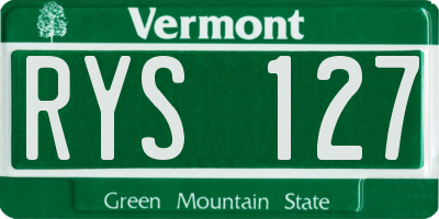 VT license plate RYS127