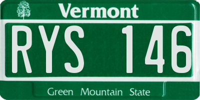 VT license plate RYS146