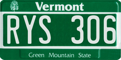 VT license plate RYS306