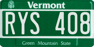 VT license plate RYS408