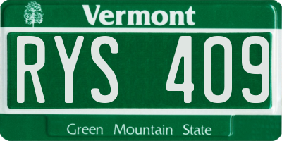 VT license plate RYS409