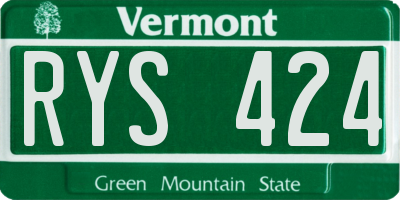 VT license plate RYS424
