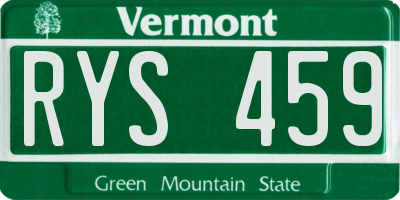 VT license plate RYS459