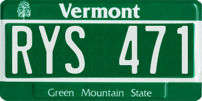 VT license plate RYS471