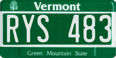 VT license plate RYS483