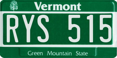 VT license plate RYS515