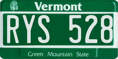 VT license plate RYS528