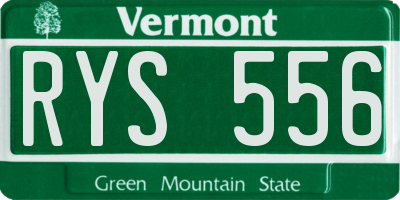VT license plate RYS556