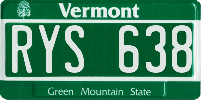 VT license plate RYS638