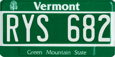 VT license plate RYS682