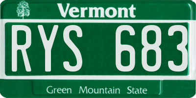 VT license plate RYS683