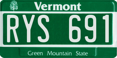 VT license plate RYS691
